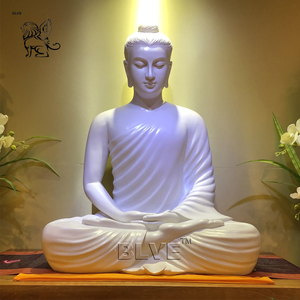 Decorazione domestica a grandezza naturale in pietra naturale buddista giardino religioso scultura in marmo bianco <span class=keywords><strong>statua</strong></span> di Buddha - Product Image 4