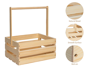 3 confezioni artigianali in legno di pino naturale non finito cassette regalo per bambini con manico - Product Image 4