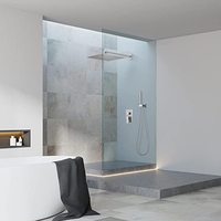 Ensemble de robinetterie de douche murale en laiton à levier unique, haute pression, effet pluie