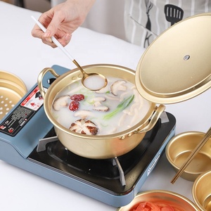 Ustensiles de cuisine coréens, marmite à nouilles instantanées en or, marmite de Stock domestique, <span class=keywords><strong>petite</strong></span> <span class=keywords><strong>casserole</strong></span> en aluminium, marmite à soupe pour Ramen <span class=keywords><strong>avec</strong></span> <span class=keywords><strong>couvercle</strong></span> - Product Image 4