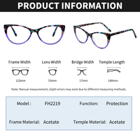 Monture de lunettes optiques œil-de-chat en acétate, motif floral, personnalisable avec logo, pour la vente en gros aux magasins d'optique