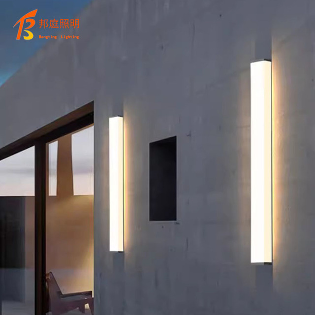 220V Modern Outdoor Exterior Linear Strip Wall Lamp 3000K Warm White Garden Sconce Long LED Wall Light