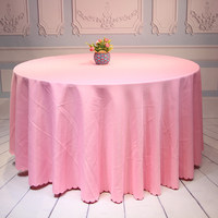 Nappe Ronde Moderne Simple en Polyester à Couche Unique avec Bord Festonné pour Mariage, Banquet, Hôtel, Décoration d'Événements