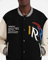 Veste de baseball en spandex longue pour homme, veste de sport unie, veste de baseball avec broderie, veste d'hiver pour homme