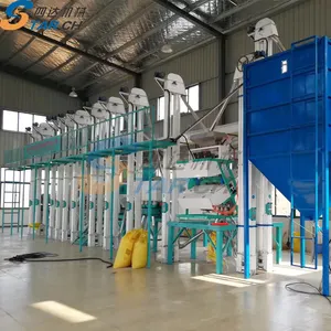 Fresadora de arroz automática, máquina completa de arroz, linha de processamento de plantas, 50 toneladas