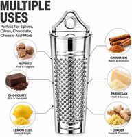 Râpe à Muscade de Cuisine en Acier Inoxydable, Râpe les Muscates, les Bâtonnets de Cannelle, le Chocolat en Bloc, le Gingembre et les Fromages Durs