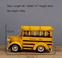 Modèle de bus scolaire rétro en fer forgé fait main pour la maison, le bureau, le bar, le café, le salon, objet de collection, décoration, ornement, cadeau