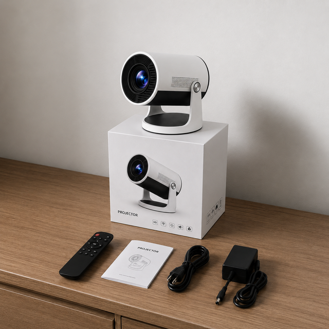 Portable Smart Projector with 1080P Support WiFi Bluetooth Portable Design for Multimedia Viewing and Home Use