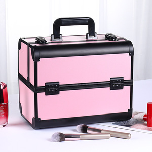 Estuche cosmético profesional de aleación de aluminio con cerradura y asa desmontable para almacenamiento de maquillaje y productos de belleza - Product Image 4