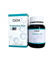 Vente en gros OEM 30 capsules de probiotiques plus capsules végétaliennes pour le soutien immunitaire intestinal, complément alimentaire probiotique en capsules