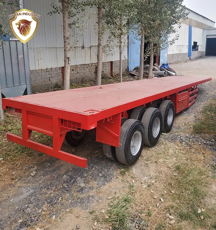 Reboque liso usado 3 axle 20ft 40ft para venda