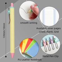 Carnet de notes A6 pour étudiant avec stylo, couverture souple en plastique, 100 feuilles lignées, quadrillées et vierges – Idéal comme cadeau