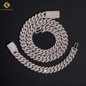 Collar Cubano de Moissanita ZUANFA, Plata 925 con Baño de Rodio, Cadena Hiphop para Hombre, Joyería de Uso Diario, Precio de Fábrica - Product Image 2