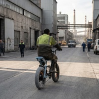 Vélo électrique fiable pour adultes avec siège long, écran LCD, idéal pour les trajets quotidiens en zone industrielle et la mobilité entre changements de service