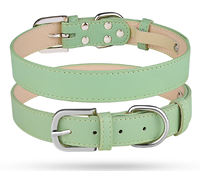 Collier pour chien en cuir PU personnalisé OEM, réglable, durable, avec boucle en métal et anneau en D