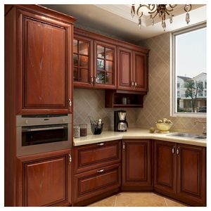 Mobili da Cucina Classici Europei in Legno Naturale, Design con Accenti Antichi per Ristrutturazione di Cucine Interne in Appartamenti Urbani a Più Piani - Product Image 3