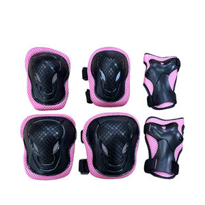 Conjunto de Protetores de Pulso, Cotovelo e Joelho Ajustáveis para Patinação, Tamanho Adulto e Infantil, Material PE/EVA Respirável, Preto/Azul/Rosa - Product Image 2