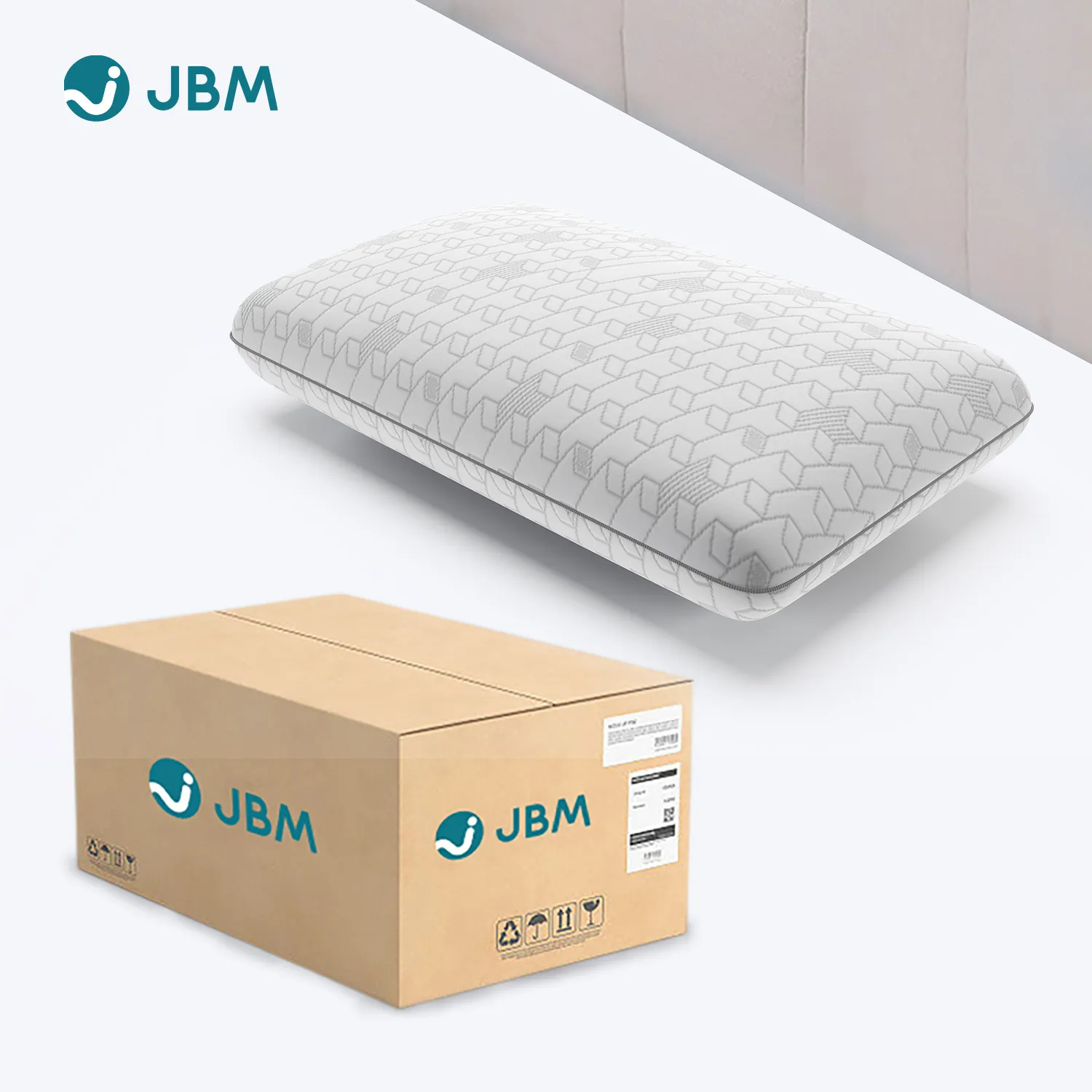 JBM oreiller de lit en tissu de soie blanche Pure de haute qualité, oreiller de cou en mousse à mémoire de forme, oreillers en éponge pour chambre à coucher