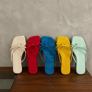 Sandalias de Mujer con Punta Cuadrada y Nudo, Calzado de Verano Moderno y a la Moda - Product Image 1