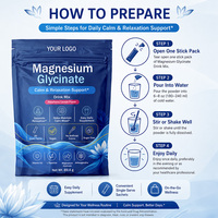 Compléments de glycinate de magnésium non OGM OEM, nutrition sportive, poudre d'électrolytes en sachet pour la relaxation, la concentration et le sommeil des adultes