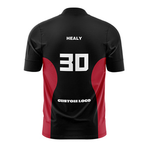 HEALY Fabricant de t-shirts en polyester Dry Fit à sublimation, t-shirts de football personnalisés à col en V pour hommes - Product Image 3