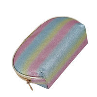 Sac de toilette cosmétique scintillant arc-en-ciel, sac à maquillage élégant et coloré pour femmes, pochette de voyage scintillante, sac cosmétique