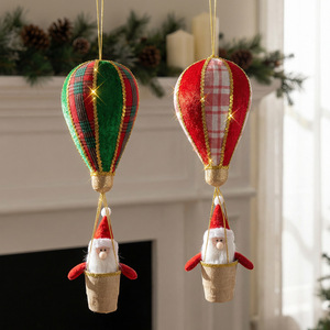 Divertida Decoración Colgante de Navidad con Globo de Aire Caliente de Santa Claus, Figura de Santa Claus con Paracaídas, Poliéster, Sin Gráficos Impresos - Product Image 2