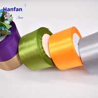 Ruban en satin Hanfan de 5 cm, 16 cm, pour décoration de mariage, 196 couleurs, matériel d'emballage cadeau, fleurs, ensemble de literie quatre pièces, corde à nouer