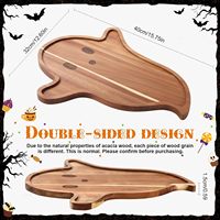 Leuk houten serveerplank met spookvorm voor Halloween, herfst, charcuterie, kaas, gedroogd fruit, noten, snacks en feestjes.