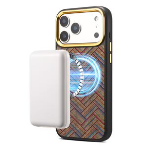 เคสโทรศัพท์กันกระแทกแบบแม่เหล็กสำหรับชาร์จไร้สาย ลายทอสีพื้น ทำจากไม้ก๊อก ใช้ได้กับ Apple ซีรีส์ 18/17/16/15 - Product Image 3