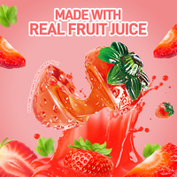 Bonbons gélifiés Amos 4D en forme 3D saveur fruits, saveur fraise éclatante, halal, pour supermarché