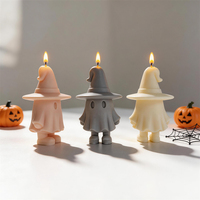 Moule en silicone pour bougie, figurine de sorcière fantôme mignonne, thème Halloween, pour maison hantée, résine, plâtre, savon