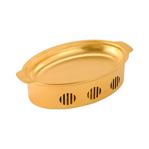 หม้อนึ่งสแตนเลสทรงรีพร้อมฝาปิด ดีไซน์หูจับคู่ สำหรับนึ่งปลาและอุ่นอาหาร ใช้ในโรงแรม ล้างมือเท่านั้น - Product Image 3