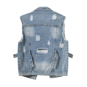 Nouvelle <span class=keywords><strong>veste</strong></span> <span class=keywords><strong>en</strong></span> <span class=keywords><strong>jean</strong></span> pour <span class=keywords><strong>femme</strong></span> avec strass, blouson <span class=keywords><strong>sans</strong></span> manches de haute qualité, taille Plus, 2023 - Product Image 3