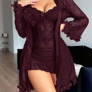 B170 Lingerie sexy pour rendez-vous intime, robe séduisante à bretelles en dentelle, chemise de nuit transparente, robe pour femmes, ensemble de robe avec bordure en dentelle - Product Image 3