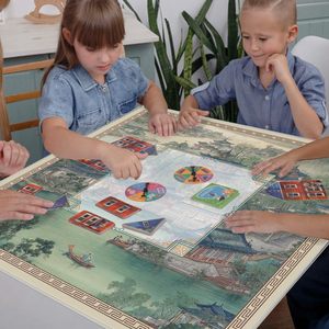 Tapis de Mahjong Chinoiserie Vert Vintage 31,5 Pouces Antidérapant et Réducteur de Bruit pour Mahjong Américain et Poker - Product Image 5