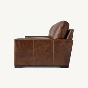 <span class=keywords><strong>Sofa</strong></span> kulit cokelat kualitas bagus Vintage desain baru untuk ruang tamu - Product Image 2