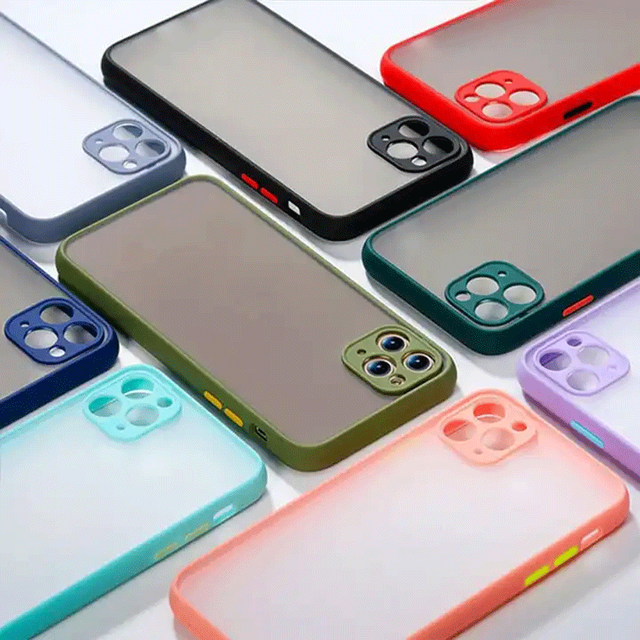 Translucent Fashion Shockproof Bumper Phone Case Matte Smooth Feel Phone Case for Iphone 11\12\13\14\15\16 Pro Max