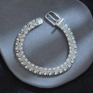 Brazalete de Plata de Ley para Hombre, Mercado Mayorista de China, Pulsera, Flores, Dama de Honor, Herraduras, Brazalete de Plata 925 - Product Image 1