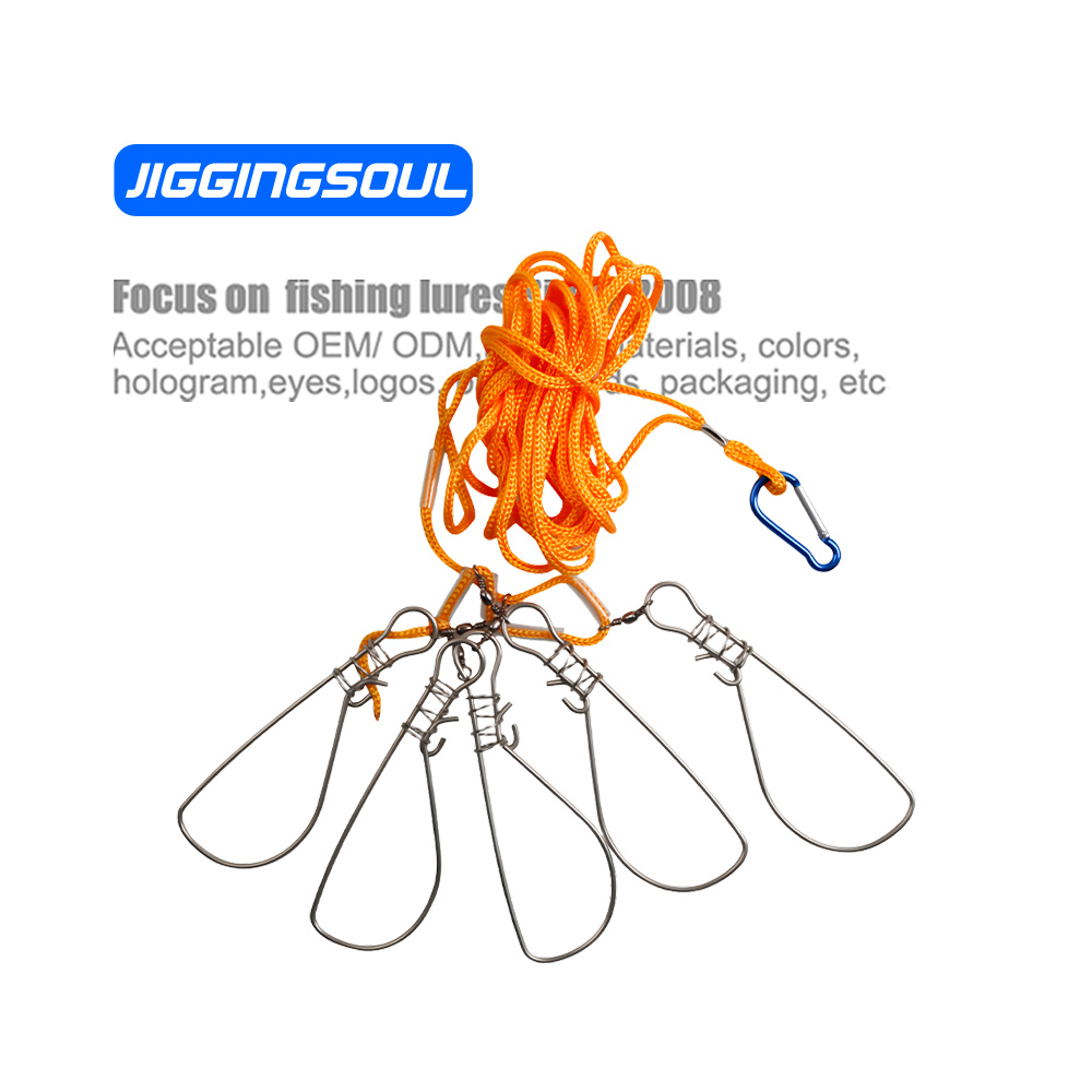 JIGGINGSOUL-PJ1013 НОВЫЕ веревки из нержавеющей стали, плавающий рыболовный Стрингер, рыболовный замок, рыболовная веревка для аксессуаров, китайские снасти