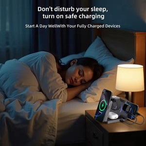 Soporte de <span class=keywords><strong>cargador</strong></span> inalámbrico magnético 5 en 1 de gama alta para iPhone 17 para Apple Watch para <span class=keywords><strong>Airpods</strong></span> <span class=keywords><strong>Pro</strong></span> Smart Watch estación de carga rápida - Product Image 5