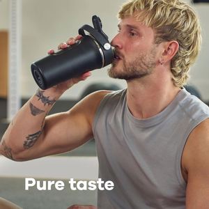 Bouteille shaker protéinée 24 oz avec poignée, anti-fuite, pour la gym et le fitness, en acier inoxydable, avec boule mélangeuse, sans BPA - Product Image 6