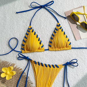 Women's Sexy Solid Micro Bikini Suspender Briefs Beach Wear Summer Vacation Outfits <strong>Mini</strong> Swimsuit for Women Swimwear Beachwear - Product Image 1