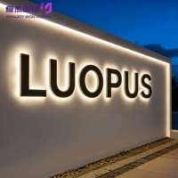 Lettres LED 3D personnalisées en acier inoxydable rétroéclairées, logo mural pour entreprise, éclairage halo inversé, étanche IP65, usage commercial