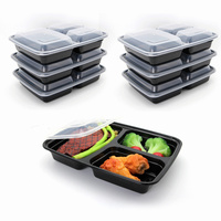 Récipient alimentaire à 3 compartiments pour préparation de repas au micro-ondes pour boîte à lunch