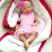 Poupée Reborn Fille de 18 pouces en Silicone Platine Plein Corps Étanche, Pliable, Effet Endormi, Bébé Nouveau-né, Toucher Doux, Faite à la Main, Vente en Gros