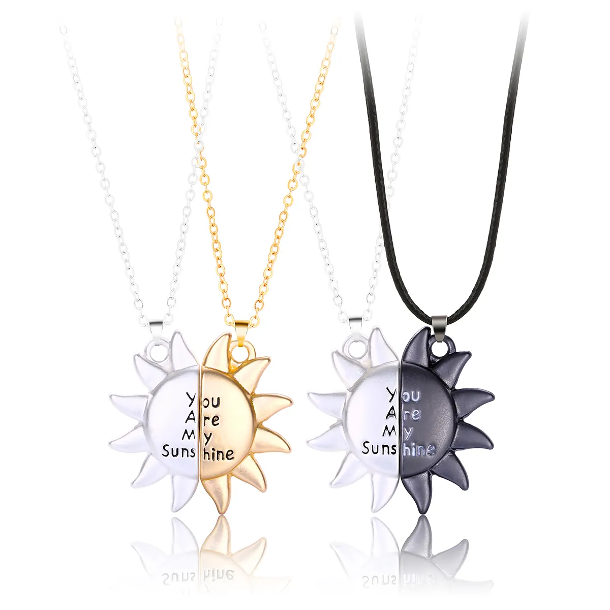 Top selling high quality necklace gold alloy plated Pendant you are my sunshine necklace sunflower daisy Necklaces For couple