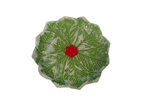 Assiettes en céramique gaufrées (3 pièces) plats en grès décoratifs pour table de Noël et repas de vacances