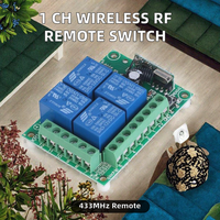 Module Récepteur de Relais Intelligent Sans Fil RF MCU 433 MHz avec Télécommande et Code d'Apprentissage, pour Interrupteur LED DC12V 10A