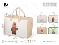 Borsa tote da donna in tessuto non tessuto con stampa cartoon, stile casual, due manici, apertura superiore, capacità 3L - Product Image 1